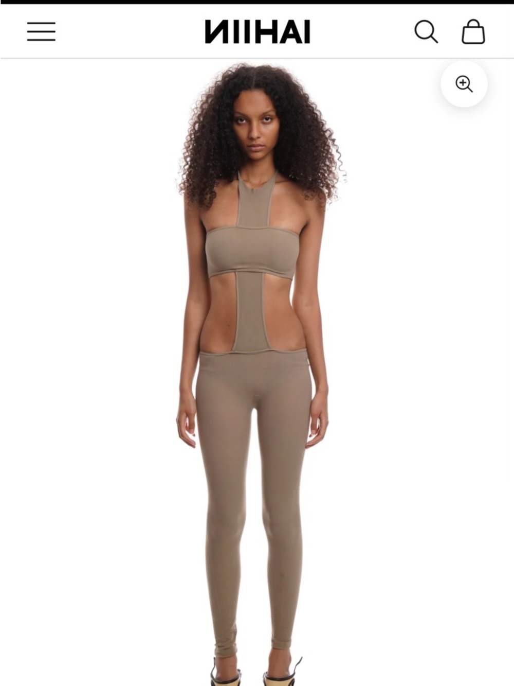 Cutout Halter Jumpsuit in Taupe by
